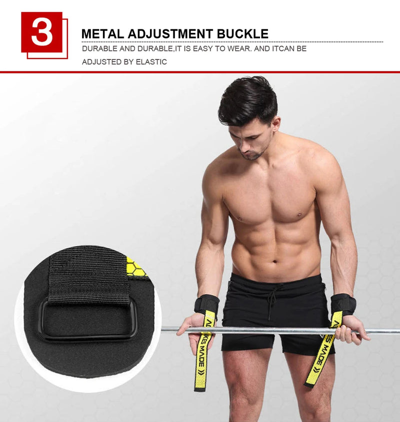 AOLIKES Weightlifting Wrist Straps Strength Training Adjustable Non-slip Gym Fitness Lifting Strap Wrist Support Grip Band