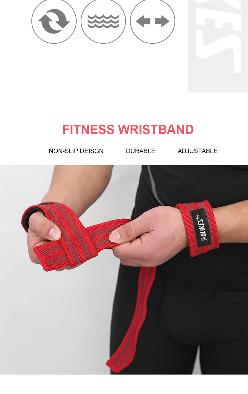 AOLIKES Weightlifting Wrist Straps Strength Training Adjustable Non-slip Gym Fitness Lifting Strap Wrist Support Grip Band