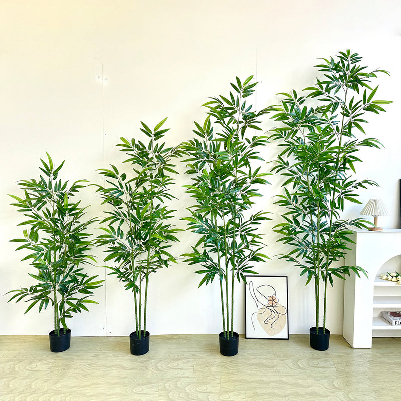 Artificial Green Bamboo PU+PVC Non-fading Light Luxury Demolition Bamboo Indoor and Outdoor Courtyard Decoration 1.2M To 2.4M