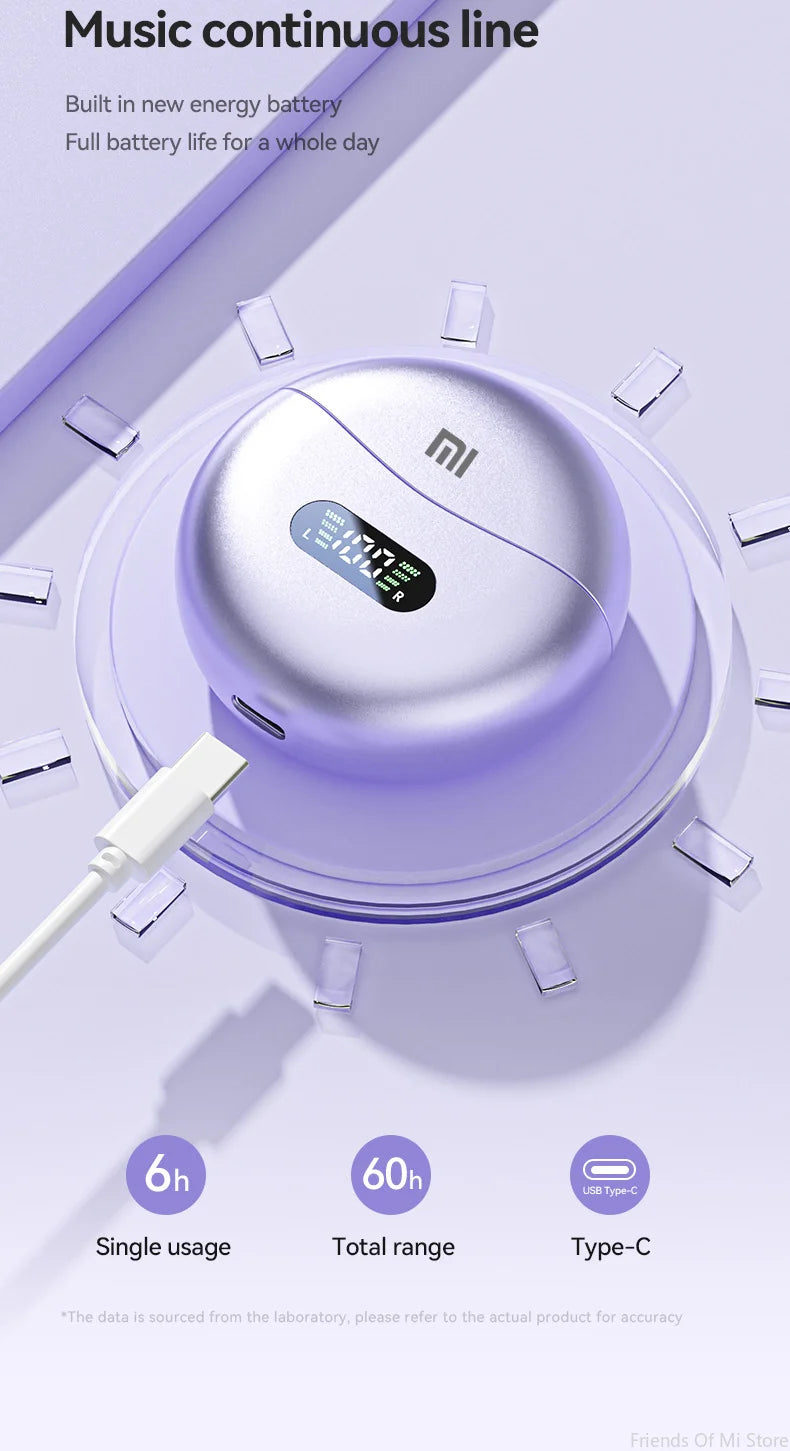 Xiaomi Bone Conduction Earbuds HIFI Bluetooth 5.4 Wireless Clip on Ear With Digital Display Waterproof Sport Headsets With Mic
