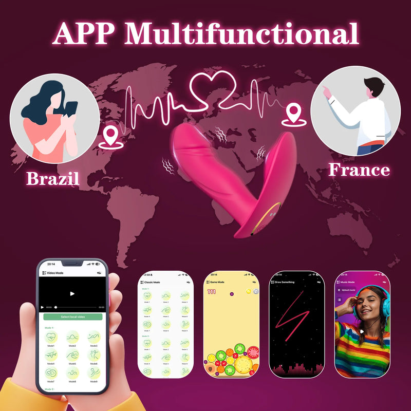 APP Control Wearable Dildo Vibrator for Women Clitoris Stimulator G-Spot Massager Female Anal Butt Plug Vibrating Adult Sex Toys