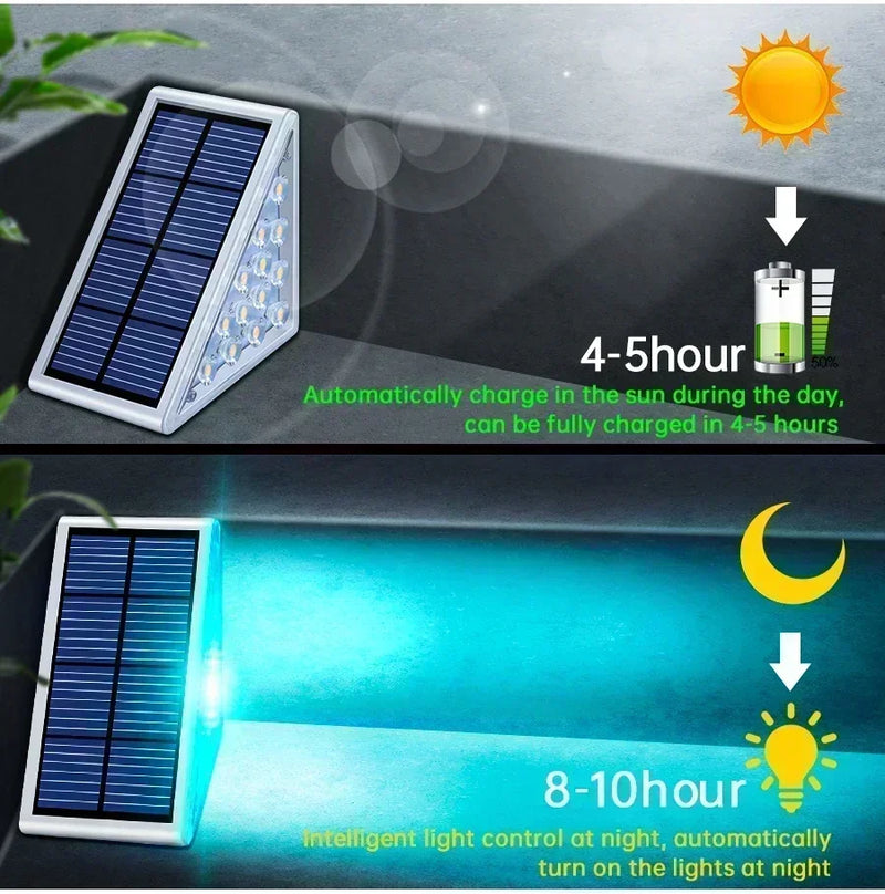 Solar Stair Lights Solar Step Light Outdoor Anti-theft Waterproof IP67 Decor for Garden Stair Deck Front Porch and Patio