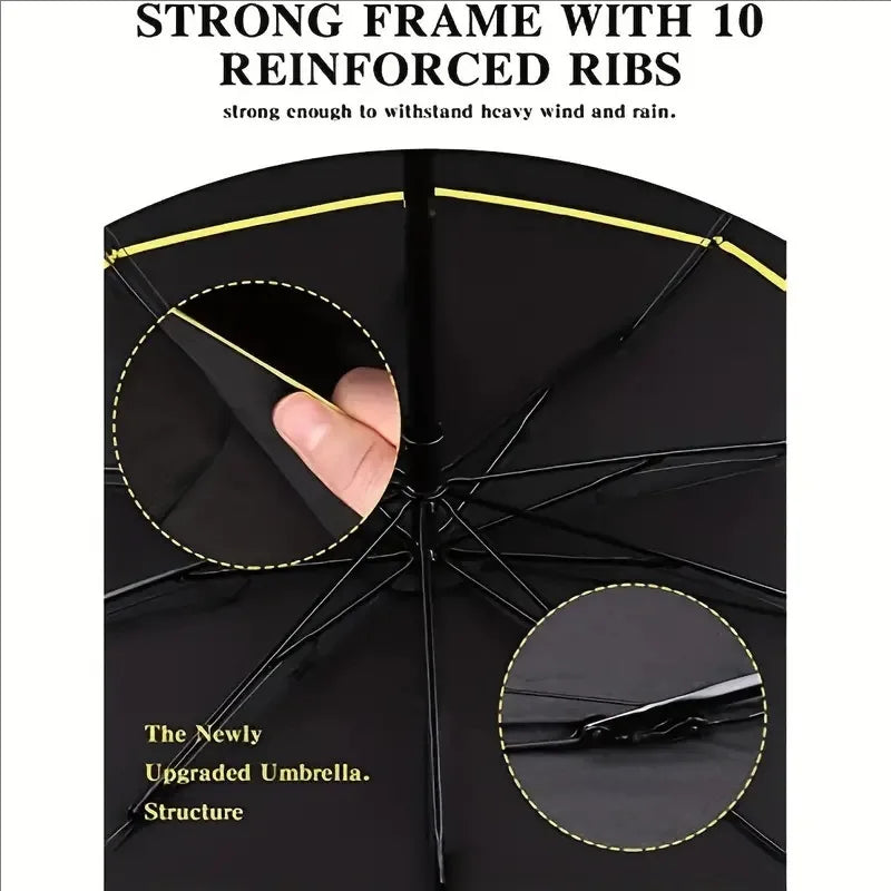 Super Big Top Quality Umbrella Double Strong Rain Woman Windproof Paragua Male Women Sun 3 Floding Fashion Business Men Umbrella