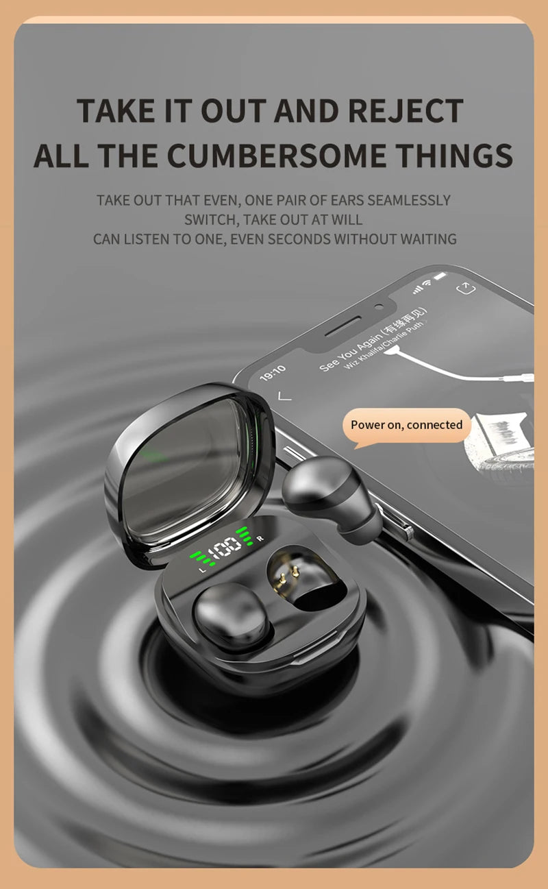 Xiaomi Mini Wireless Bluetooth 5.3 Headset Small Earbuds Sleep Work Music Sports Invisible HD HIFI Bass Sound Quality Earphones