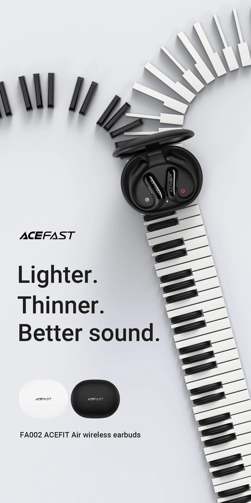 ACEFAST FA002 ACEFIT Air Wireless Bluetooth 5.4 Open-Ear Earphones ENC Call Noise Reduction Earbuds with Ultra Thin Charging Box