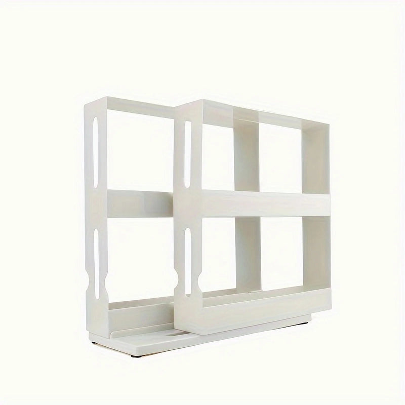 1 PC spice storage rack,90 degree swivel item storage rack, countertop 2 tier storage rack,small storage and organizer rack