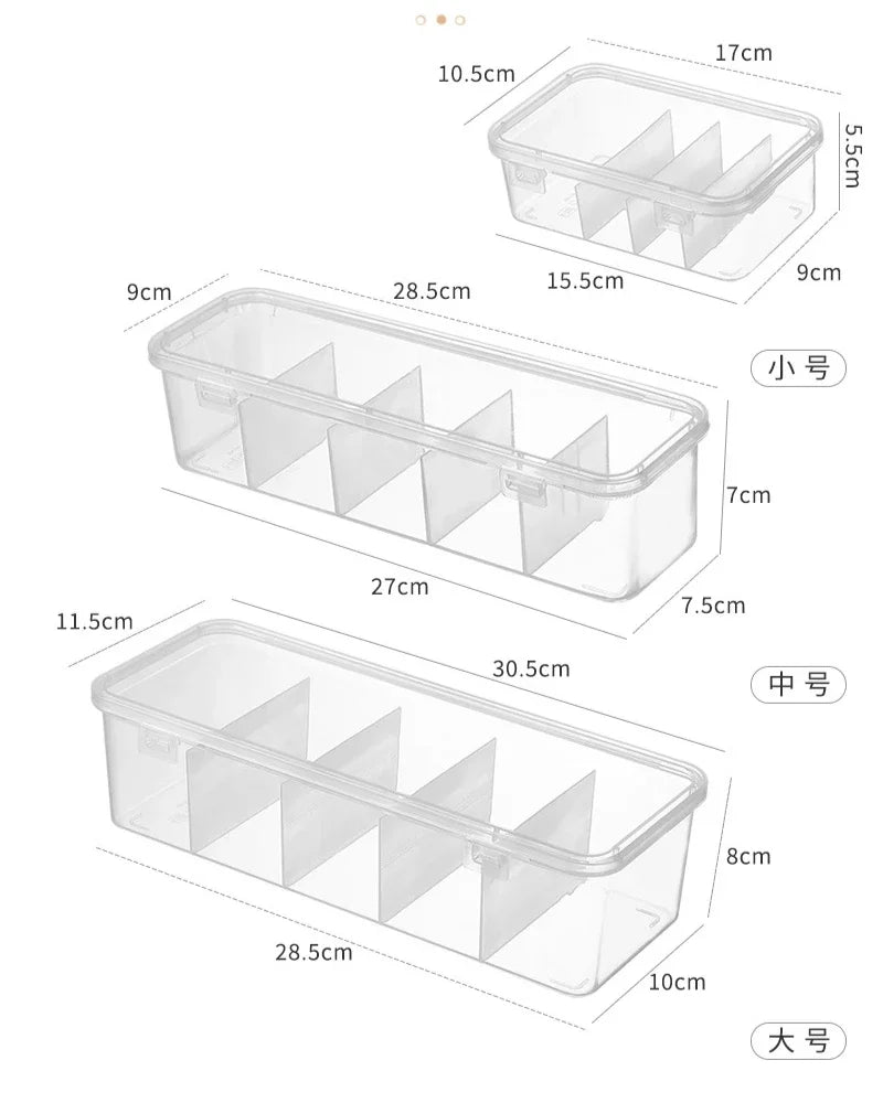 Transparent Data Cable Organizer Case Classification Dustproof Card Organizer with Lid Clutter Collection Box for Office Home