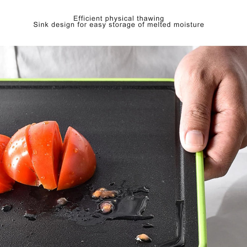 4 in 1 Defrosting Board Tray Miracle Melt Double As Cutting Board with Grater, Sharpener,Double Sided Chopping Board Thaw Meat