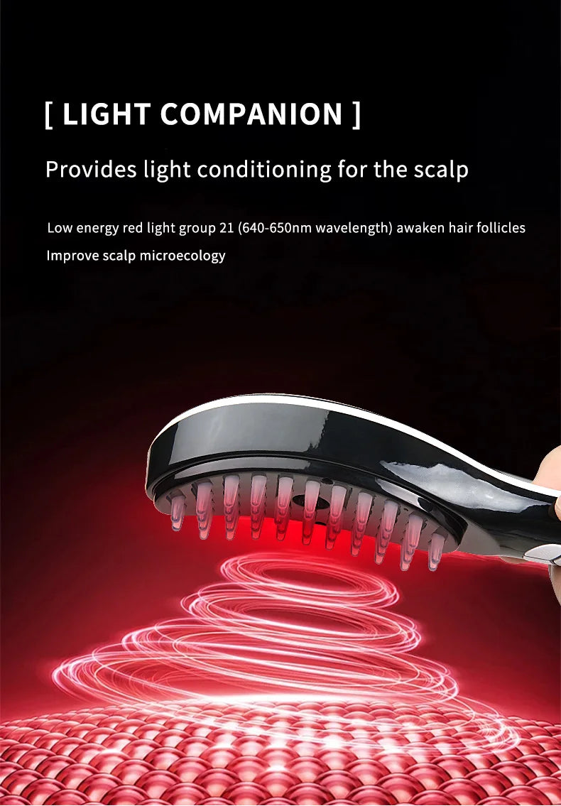 Electric massage comb for hair loss prevention, meridian head massage device, phototherapy hair care comb, colorful hair care ma
