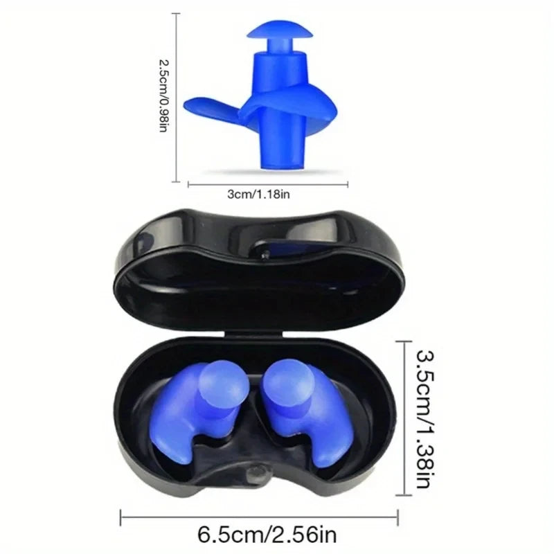 DIZETION Swimming Earplugs Waterproof Reusable Silicone Ear Plugs Diving Plugs For Water Surf Showering Bathing Accessories