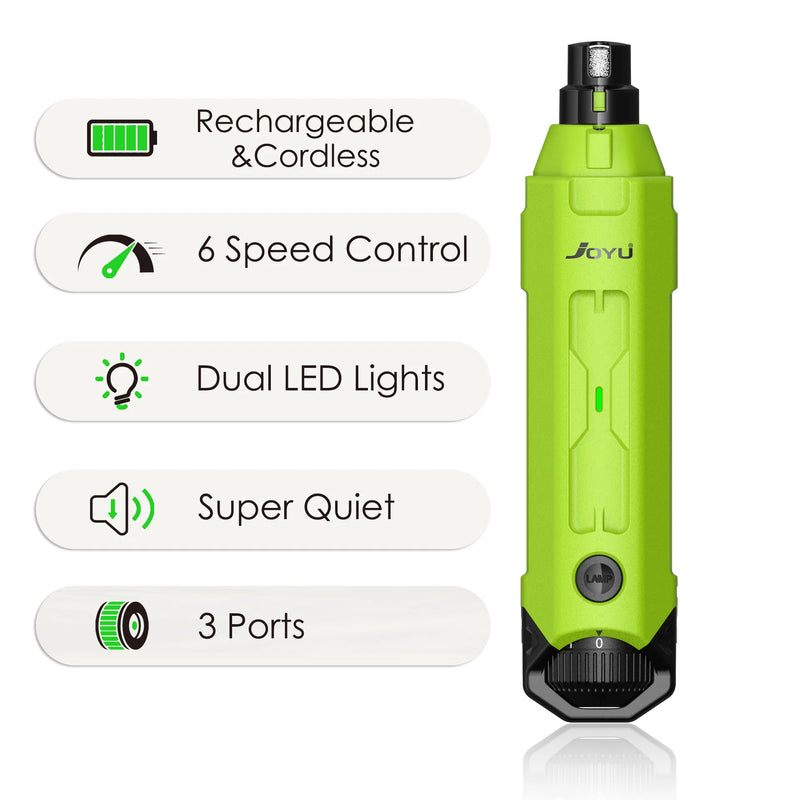 6-Speed Dog Nail Grinder  Enhanced Pet Nail Grinder Super Quiet Rechargeable Electric Dog Nail Trimmer Painless paws grooming