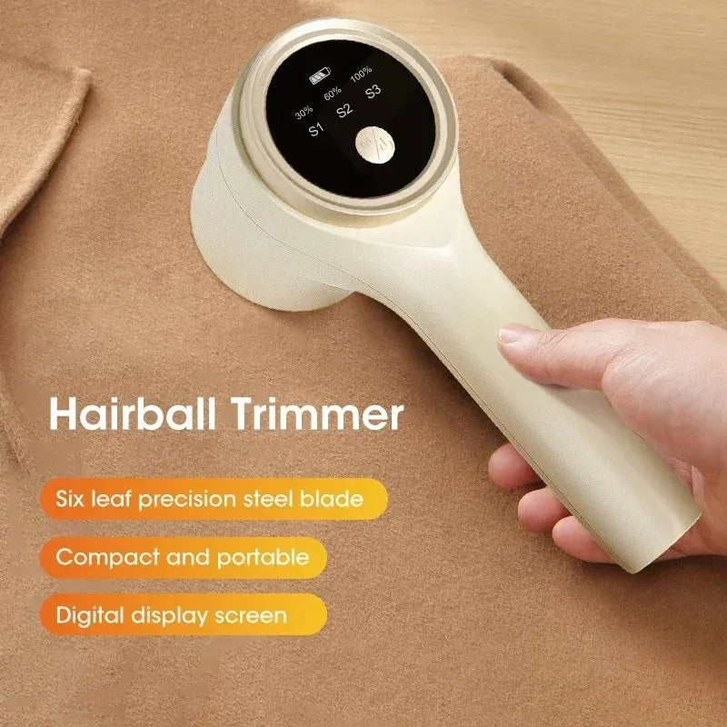Electric Lint Remover Household Hair Ball Trimmer For Clothing Rechargeable Sweater and Clothing Fuzz Remover LED Display