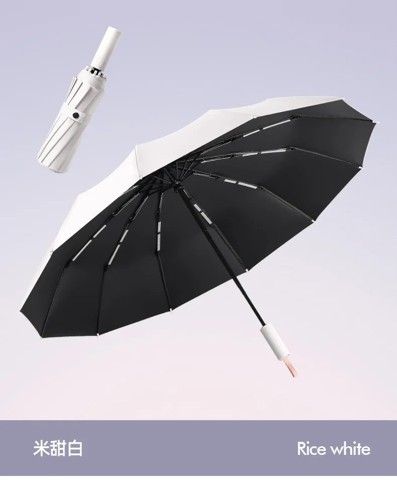 Windproof Strong Automatic Folding Umbrella 72 Reinforced Fiberglass Ribs, UV 50+ Sun & Rain Protection Umbrellas for Men Women