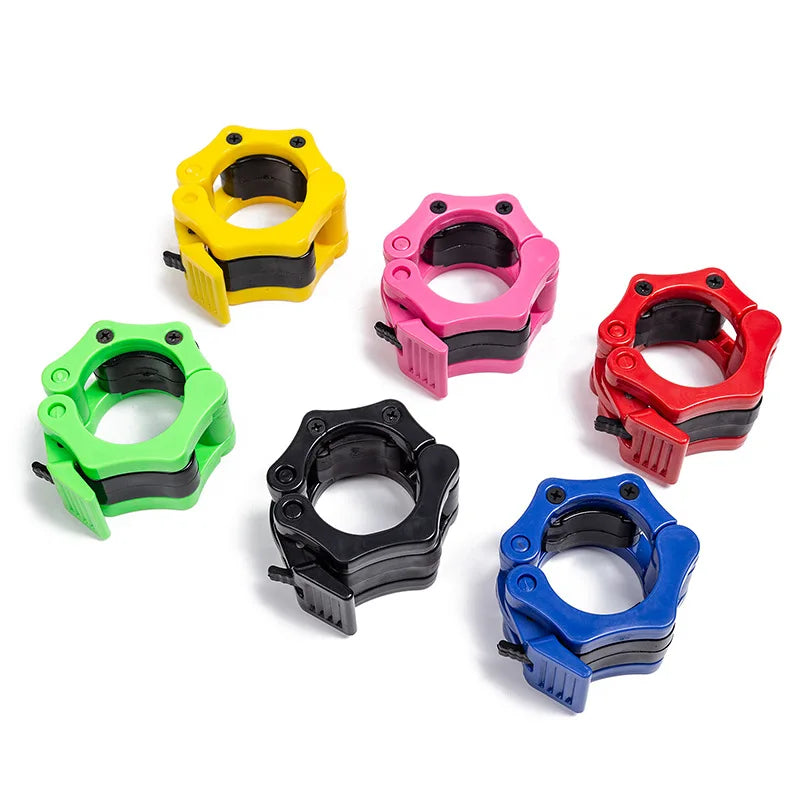 2.5CM 2pcs Barbell Clamps Spin Lock Collars Weight Bar Clips for Weightlifting Strength Training Gym Fitness Equipment