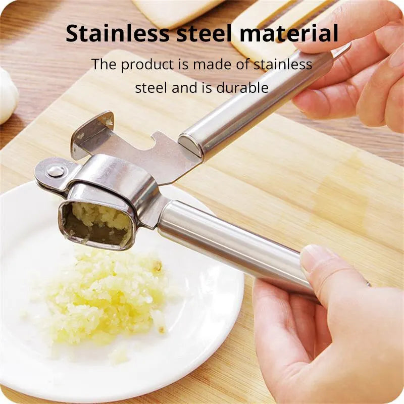 1pc Stainless Steel Garlic Press Household Garlic Garlic Press Manual Garlic Press Creative Kitchen Tools