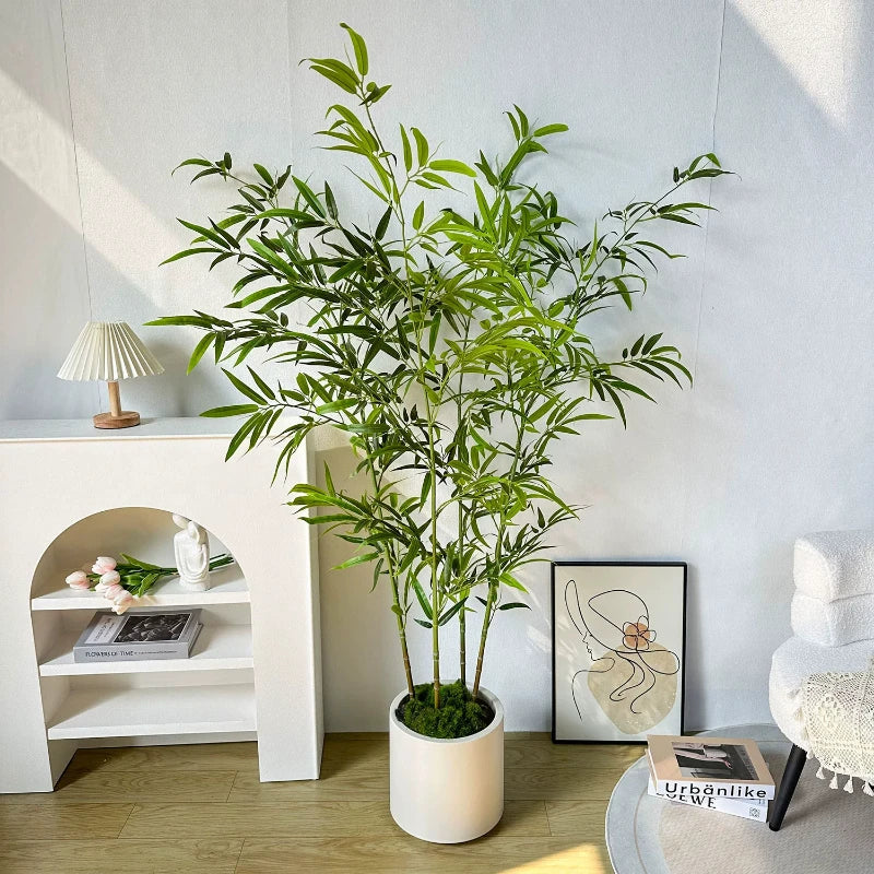 Artificial Green Bamboo PU+PVC Non-fading Light Luxury Demolition Bamboo Indoor and Outdoor Courtyard Decoration 1.2M To 2.4M