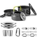 Camping Cooking set Camping Cookware Travel Tableware Outdoor Picnic Set Teapot For 2-3 Peaple Non-stick pots assorted sets