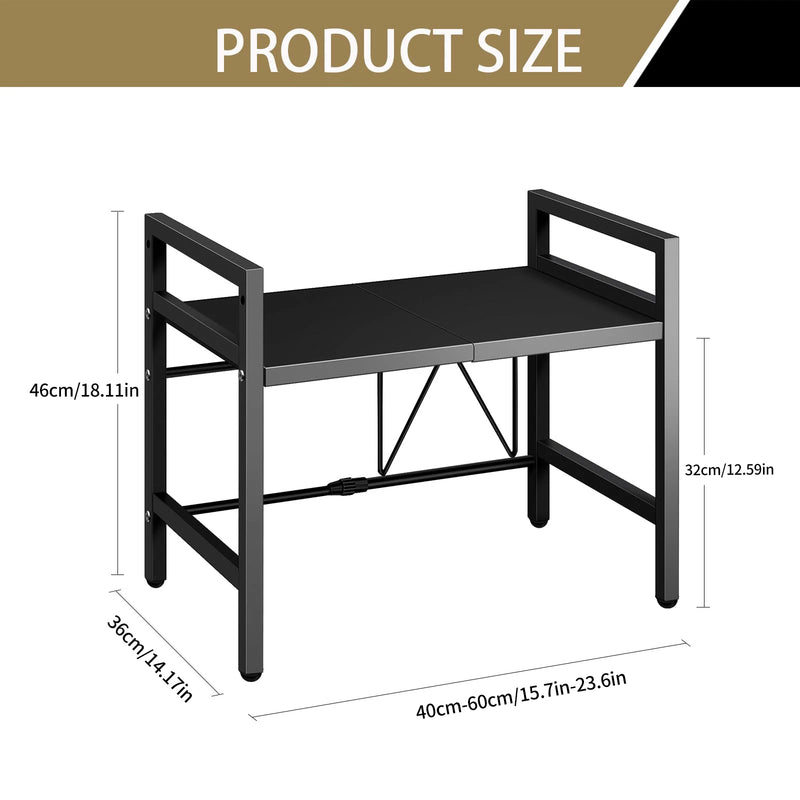 1pc Expandable 42-64cm Microwave Shelf Organizer, Moisture And Rust Proof Microwave Countertop Organizer,Tableware Storage