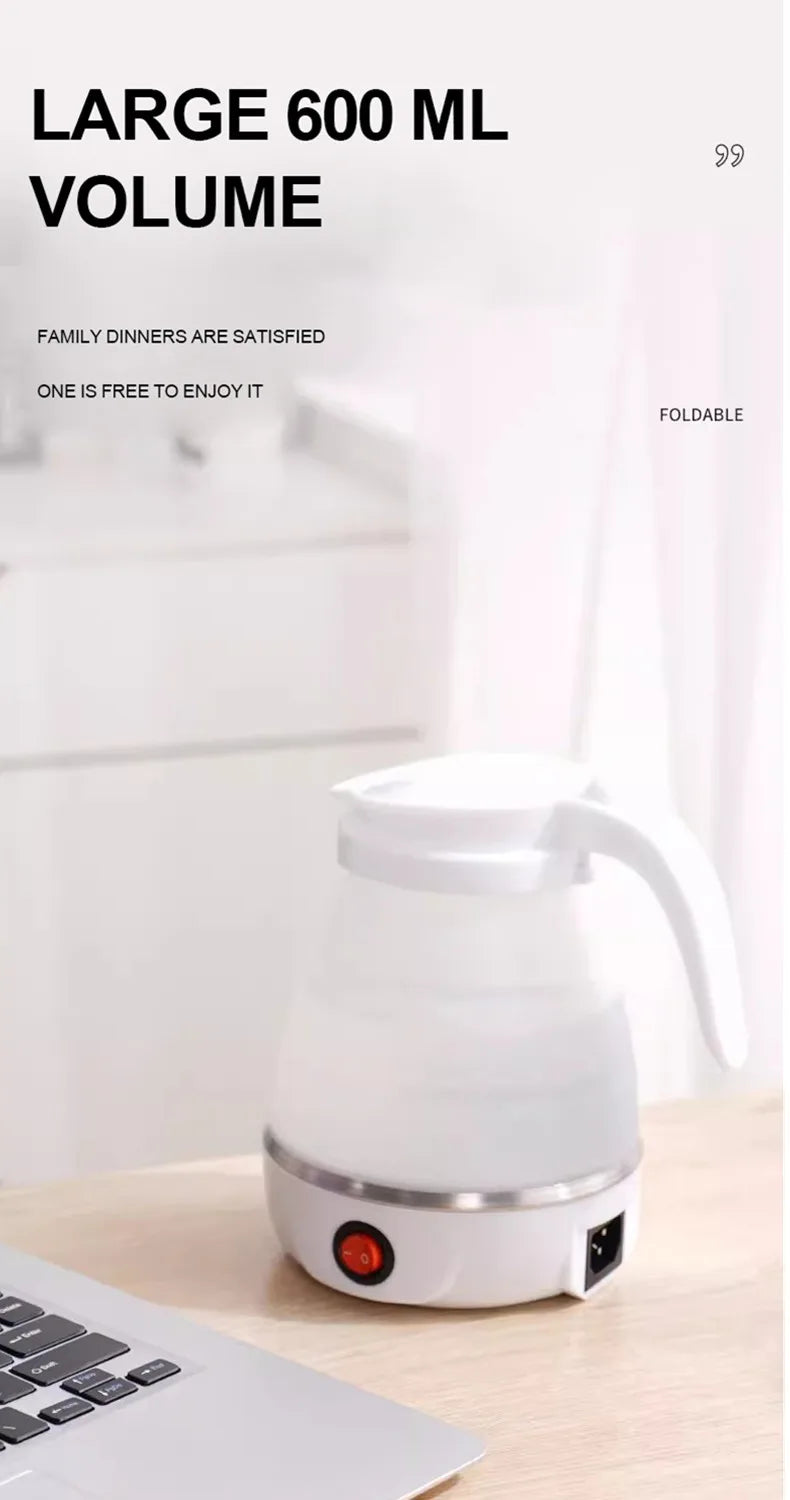600ML Foldable And Portable Teapot Water Heater Household Travel Electric Water Kettle Kitchen Appliances Water Boiling Pot