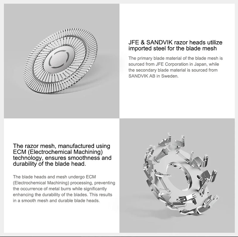 Xiaomi Mijia S500 Electric Shaver 3 Blade Men's Dry & Wet Shaving Washable Beard Shears Beard Trimmer for Mens Electric Shaver
