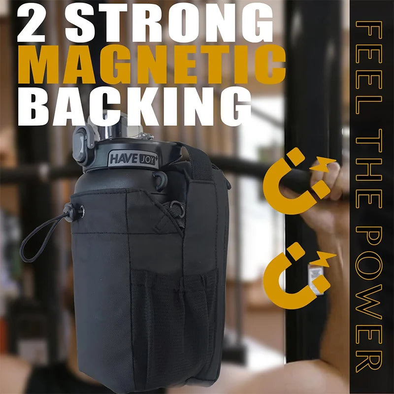 Gym Water Bottle Magnetic Bag-Ultra-Light Water-Resistant, Multi-Way Wear with Adjustable Straps for Fitness