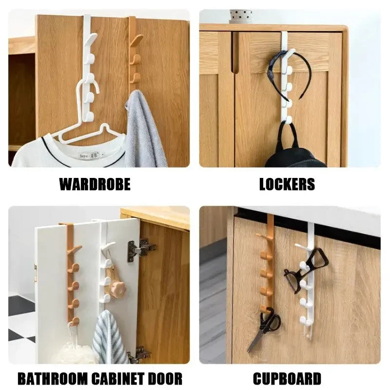 1pcs Bedroom By Hanger Clothes Hanging Rack Over The By Plastic Home Storage Organization Hooks, Purse Holder For Bags Rails