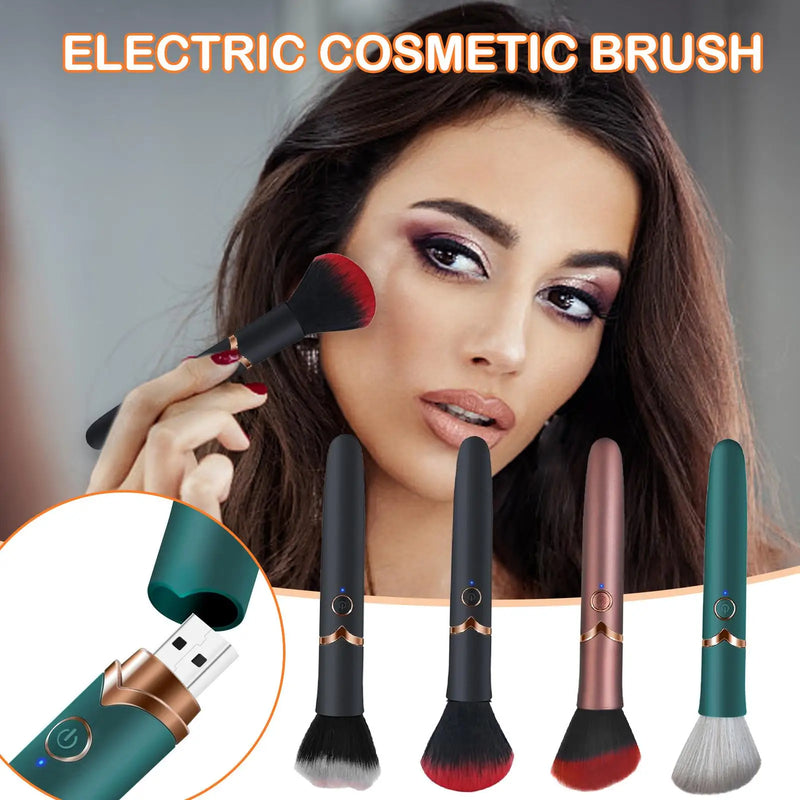 Electric Cosmetic Brush Foundation Blush Loose Powder Brush Beauty Tools Washable Vibration Rechargeable Makeup Brush Tools