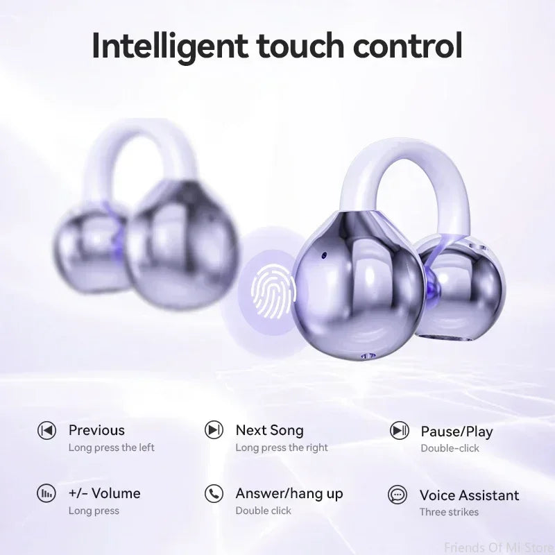 Xiaomi Bone Conduction Earbuds HIFI Bluetooth 5.4 Wireless Clip on Ear With Digital Display Waterproof Sport Headsets With Mic