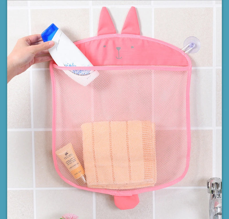 Baby Bath Toys Cute Duck Frog Mesh Net Toy Storage Bag Strong Suction Cups Bath Game Bag Bathroom Organizer Water Toys for Kids