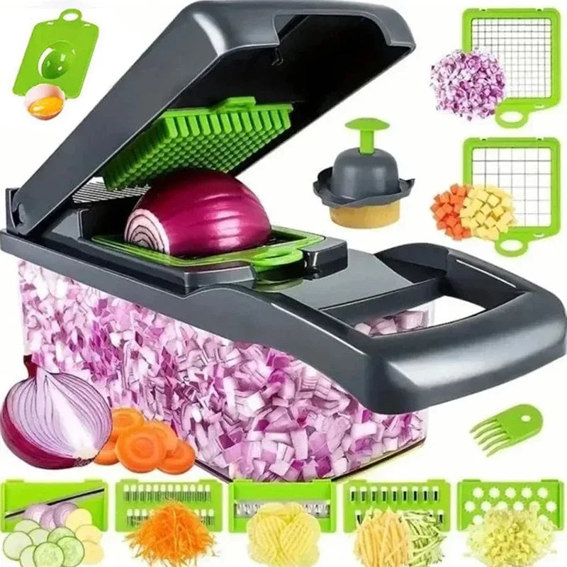 14/16 in 1 Handle Multifunctional Vegetable Chopper Food Grate Food Chopper Vegetable Slicer Dicer Cut Kitchen Items cocina