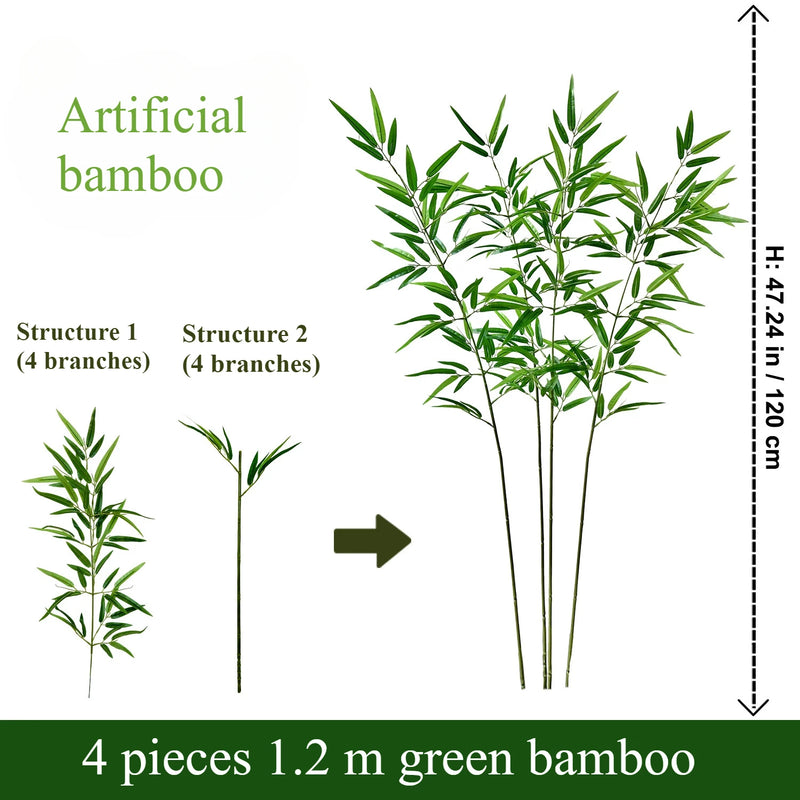 Artificial Green Bamboo PU+PVC Non-fading Light Luxury Demolition Bamboo Indoor and Outdoor Courtyard Decoration 1.2M To 2.4M