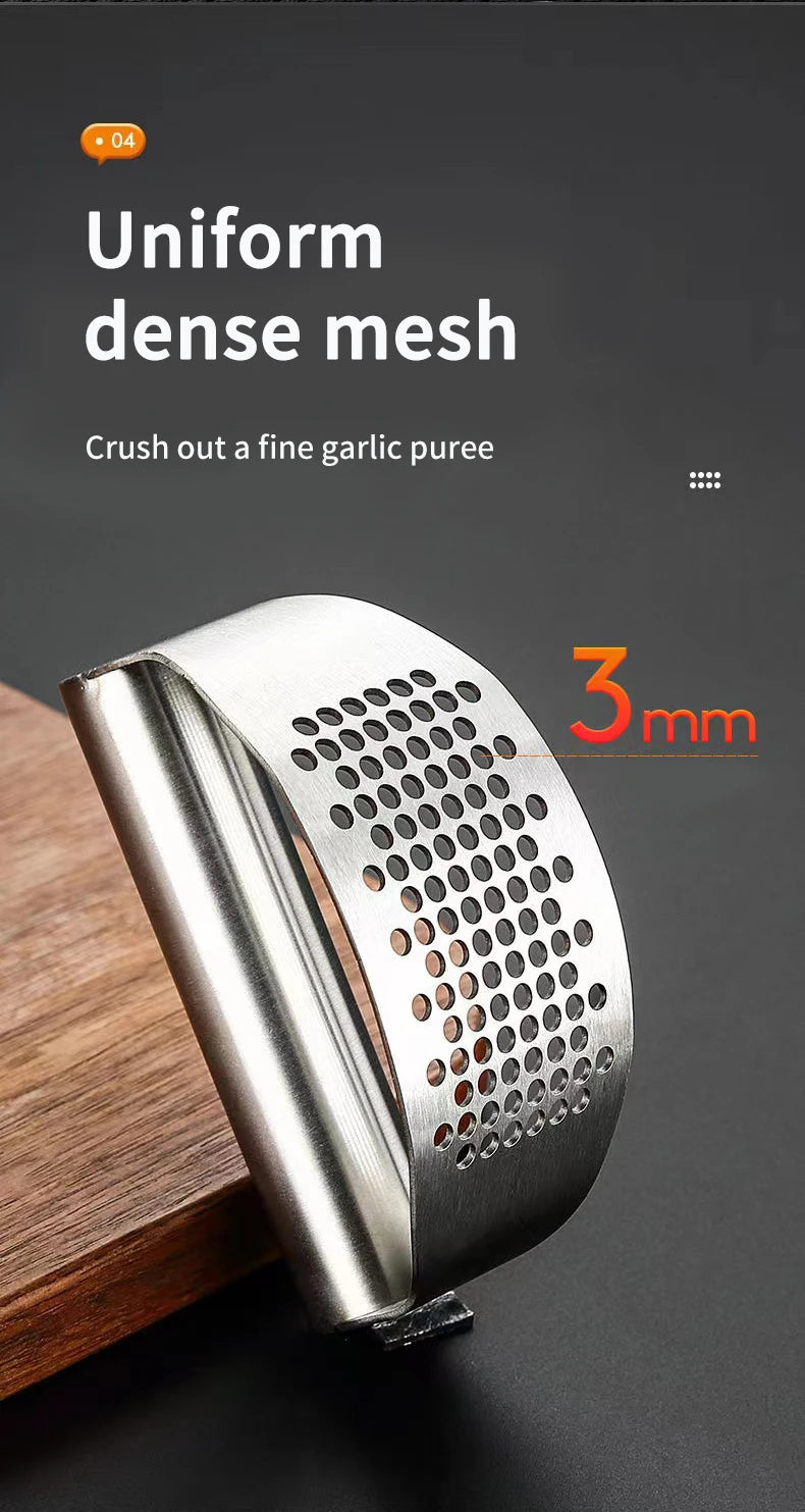 WORTHBUY New Upgraded Stainless Steel Garlic Press Manual Garlic Chopped Ginger Garlic Cutting Mince Tools Kitchen Accessories