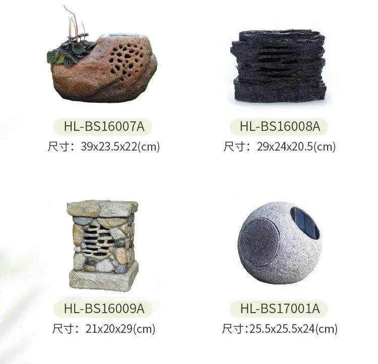 Solar wireless Bluetooth speaker outdoor waterproof sound garden villa sound imitation stone lawn speaker