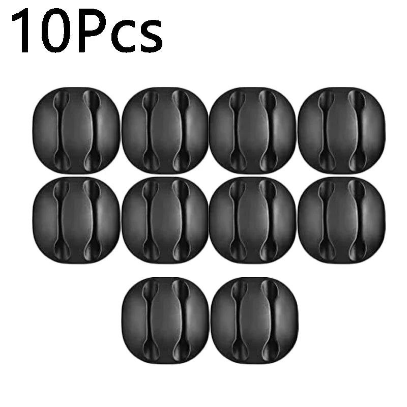 10/1Pcs Self-adhesive Cable Clips Silicone USB Cable Holder Organizer Wire Cord Management Clips for Home Office Desktop Tidy