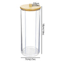 Acrylic Storage Box Bathroom Jar Makeup Organizer Cotton Round Pad Holder Cotton Holder Dispenser with Bamboo Lid Clear Plastic