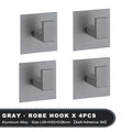 1-4Pcs Strong Adhesive Wall Hook Sticker Hanging Coat Rack Clothes Hanger Shower Robe 3M Hook Kitchen Bathroom Towel hooks Black