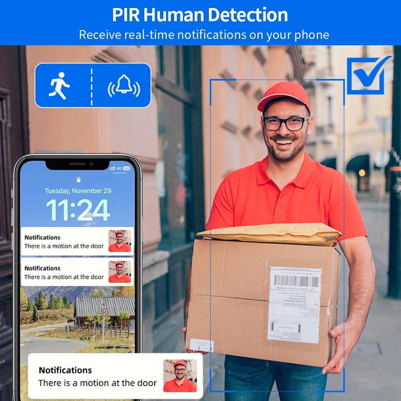 5G 2.4G WiFi Video Doorbell 1080P Tuya Smart Outdoor Wireless Intercom Waterproof Wireless Camera with AC/DC Power Ringing Bell