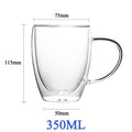 1-6PCS 80-450ML Heat Resistant Double Wall Tea Glass Cup Beer Coffee Handmade Creative Cold Beverage Transparent Drinkware Set