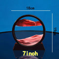 3D Moving Sand Art Picture Round Glass Deep Sea Sandscape Hourglass Quicksand Craft Flowing Sand Painting Office Home Decor Gift