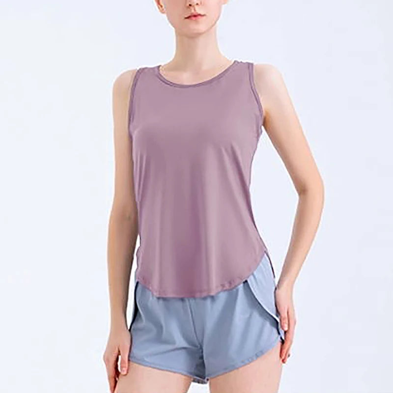 Summer Quick Dry Tank Top Thin Section Mesh Backless Loose Casual Versatile Camisole Yoga Sports T-Shirt Fitness Running Vest
