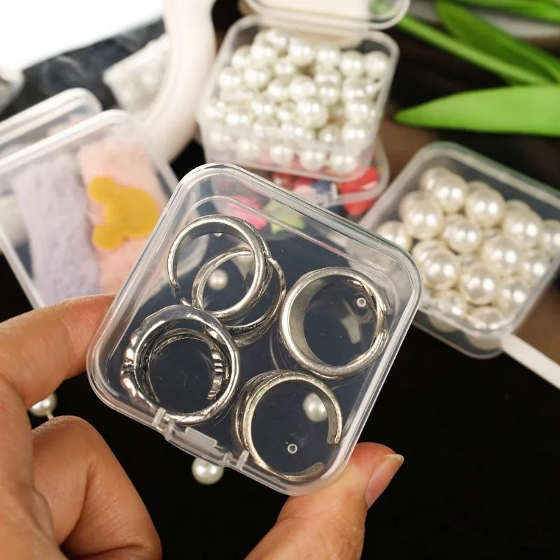 30/14x Clear Rhinestone Boxes Plastic Organizer 5D Nail Art Accessories Containers Art Craft Bead Seed Jewelry Tabletop Storage