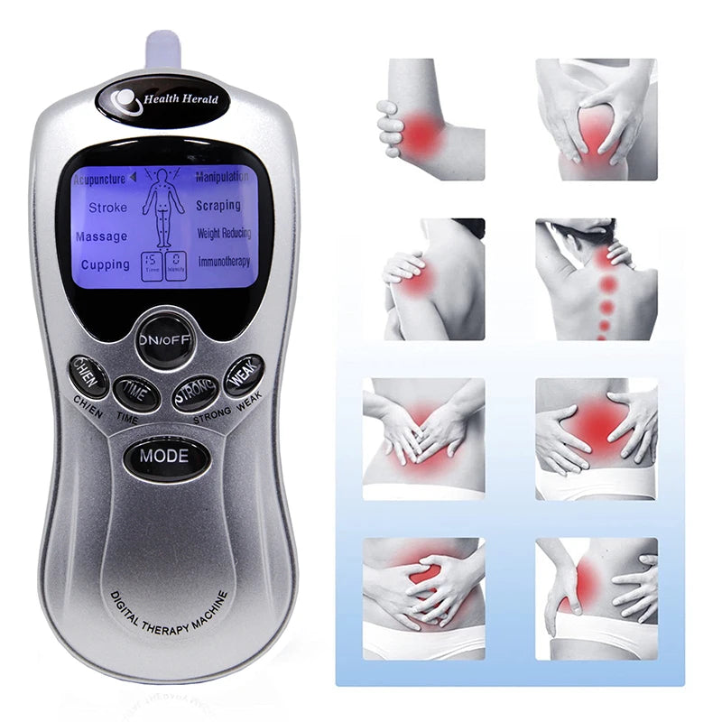 8 Model Electric body massager with adjustable dry battery power supply suitable for full body equipped W/ 4 patch replacements