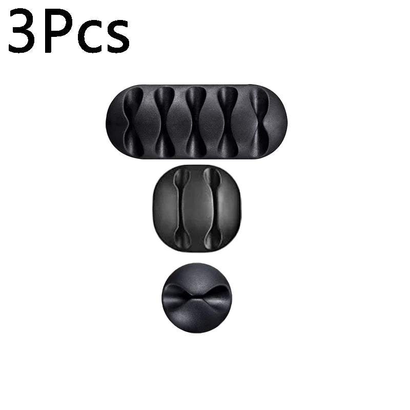 10/1Pcs Self-adhesive Cable Clips Silicone USB Cable Holder Organizer Wire Cord Management Clips for Home Office Desktop Tidy