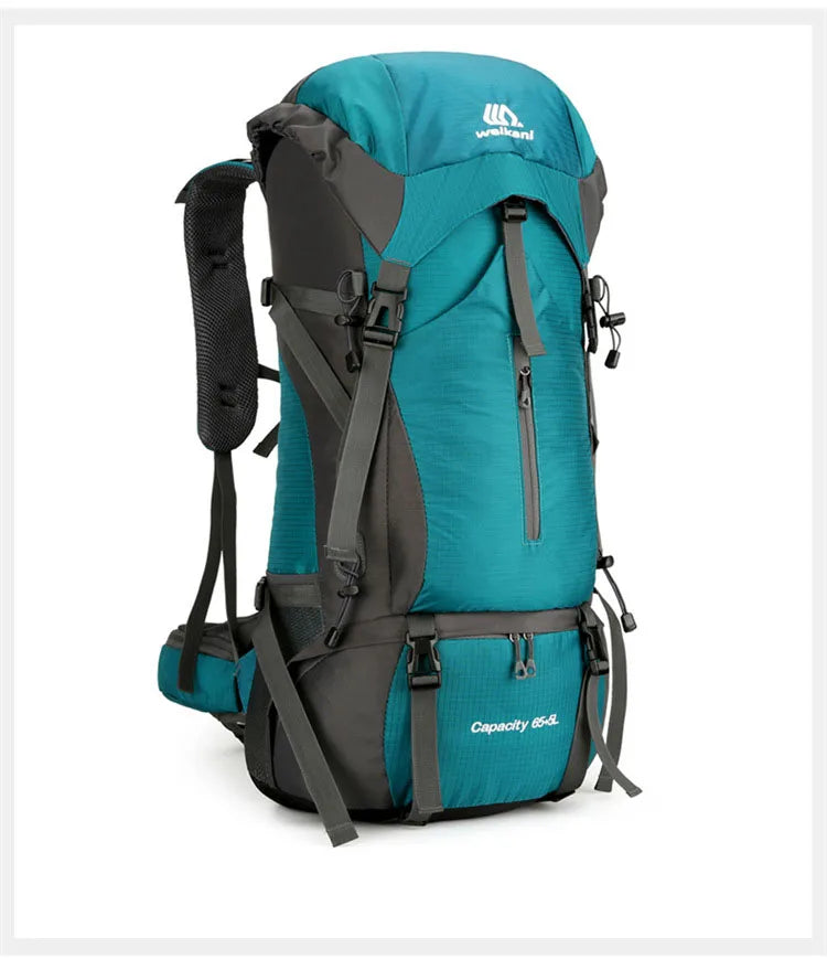 70L Nylon Camping Backpack Travel Bag With Rain Cover Outdoor Hiking Daypack Mountaineering Backpack Men Shoulder Bags Luggage