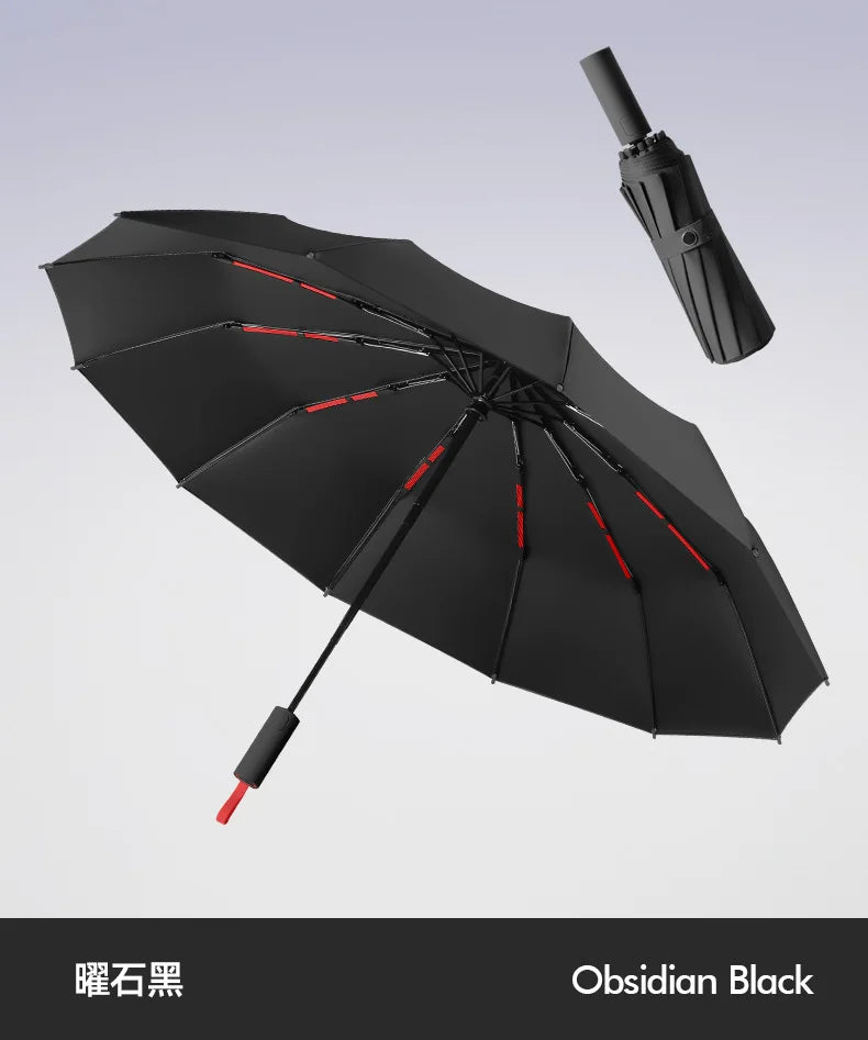 Windproof Strong Automatic Folding Umbrella 72 Reinforced Fiberglass Ribs, UV 50+ Sun & Rain Protection Umbrellas for Men Women
