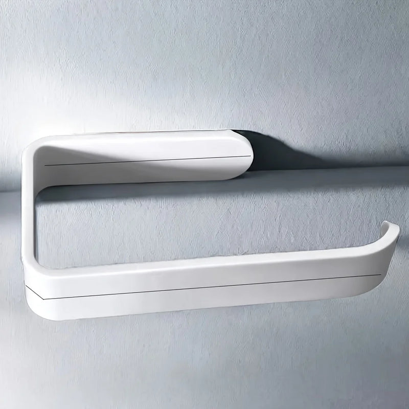 1pc Wall-Mounted Toilet Paper Holder - No Drilling Required, Space-Saving Bathroom Towel Rack & Storage Rack