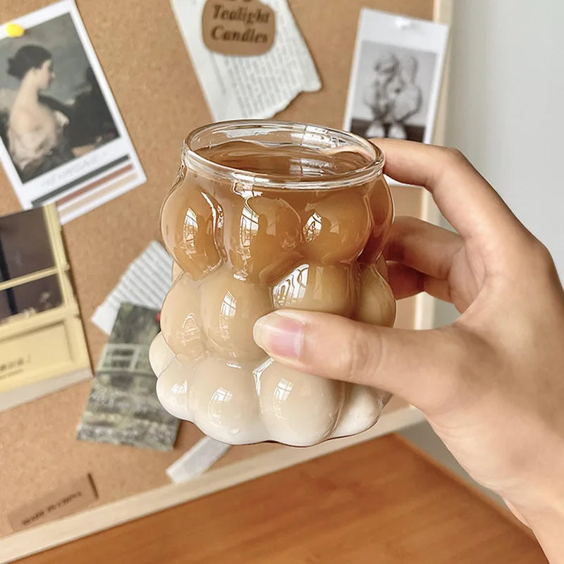 350/400ml Clear Heat Resistant Glass Coffee Mug Glass Latte Cup Milk Water Cocktail Glass Cup Dropshipping Small Niche Design