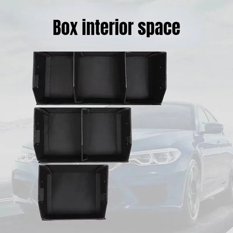 Car Trunk Organizer Organizers And Storage Suv Faux Leather Foldable Trunk Multi-Compartment Adjustable Auto Grocery Storage Box