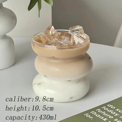 350/400ml Clear Heat Resistant Glass Coffee Mug Glass Latte Cup Milk Water Cocktail Glass Cup Dropshipping Small Niche Design