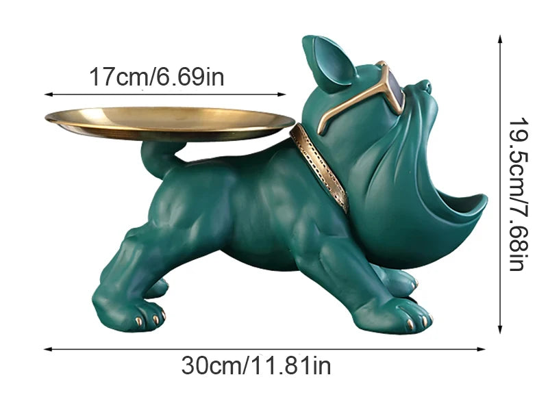 30cm Home Decor Bulldog Figurine Dog Statue Storage Box Animal Ornament Resin Craft Art Sculpture Figurine Home Puppy Sculpture